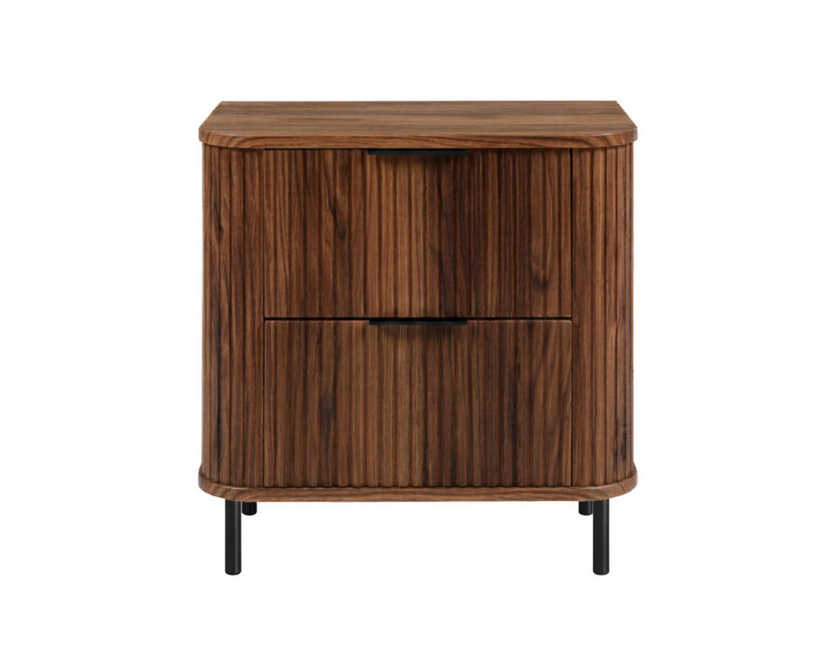 BADEZIMMERSCHRANK : Farbe Eiche-Nussbaum, Griff schwarz, Füße schwarz, 60 x 41,5 x 66,7 cm - Schwarz/Braun, Holzwerkstoff (60/66.7/41.5cm) - 3XE LIVING