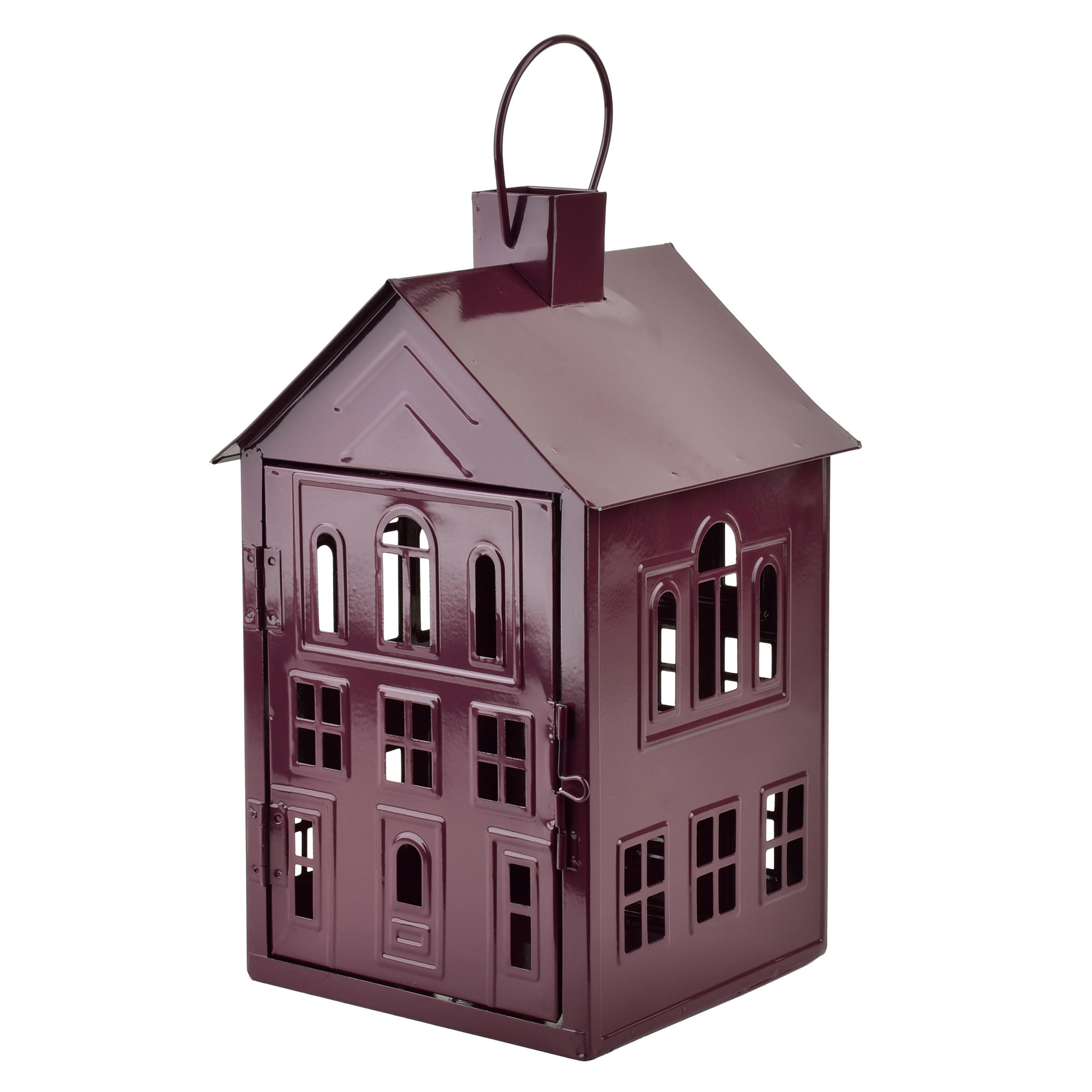 LATERNENHAUS Roger Violett 20,3x20xh33,8 cm Metall - Violett, Metall (20/33.8/20.3cm) - Mondex