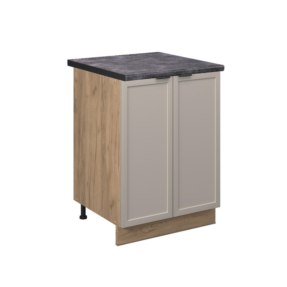 KÜCHENUNTERSCHRANK Fame-Line GrauBeige 60 cm, AP Anthrazit - Honigeiche/Eiche Wotan, Holzwerkstoff (60/82/60cm) - Vicco