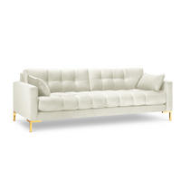 SOFA Mamaia aus Samt leichtes beige 4 Sitzplätze - Creme, Textil (92/75/217cm) - Micadoni