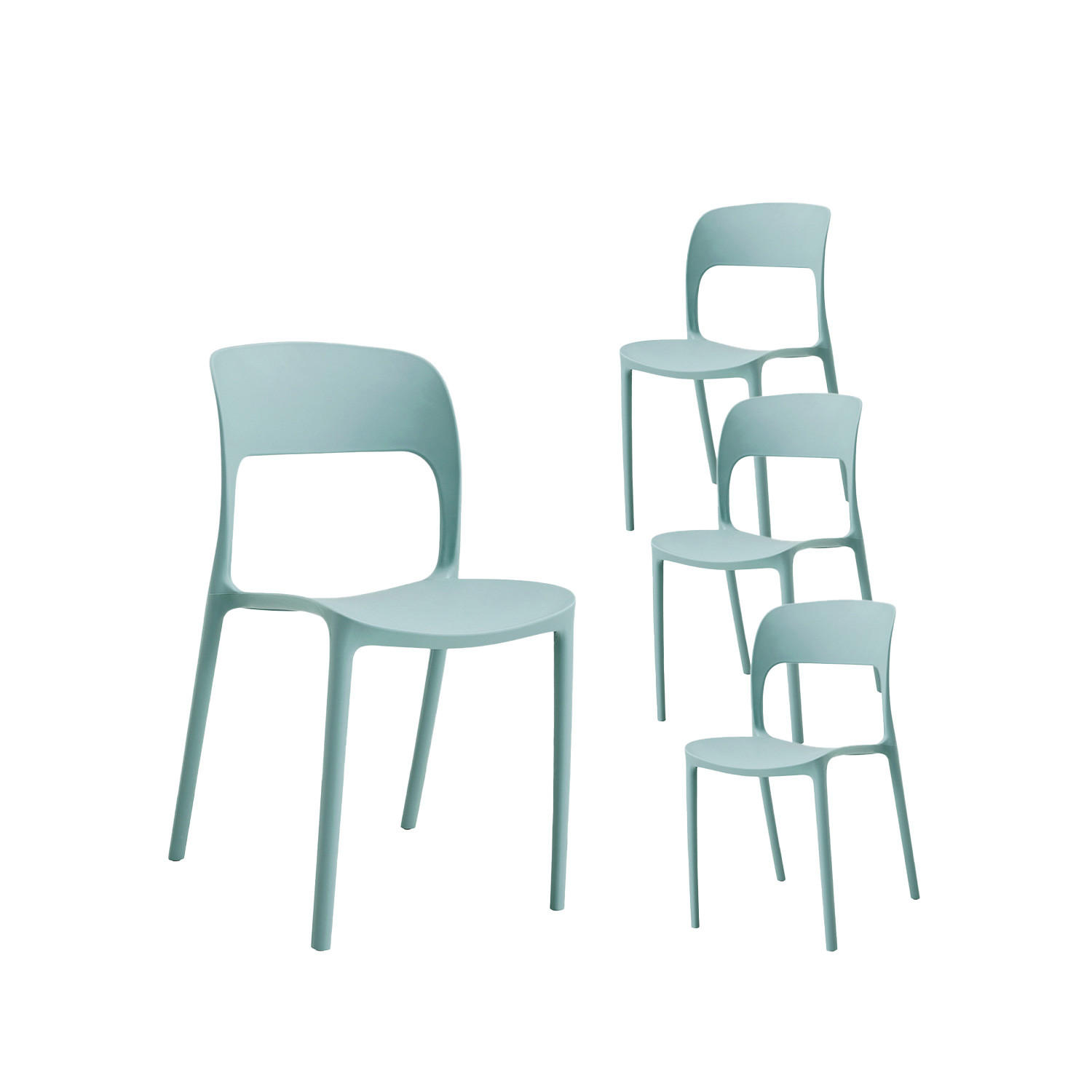 GARTENSTUHL Klint Grün 46 cm x 83 cm 4er-Set - Grün, Kunststoff (46/83/58cm) - Klast Home