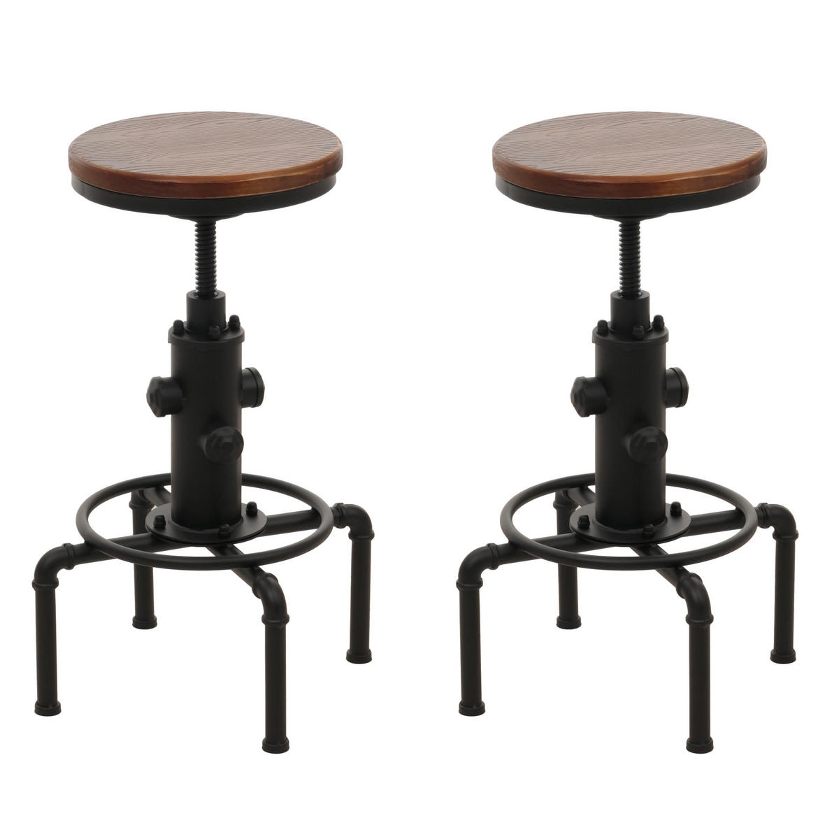 BARHOCKER Braun 2er-Set - Braun, Holz (34/85/34cm) - MCW