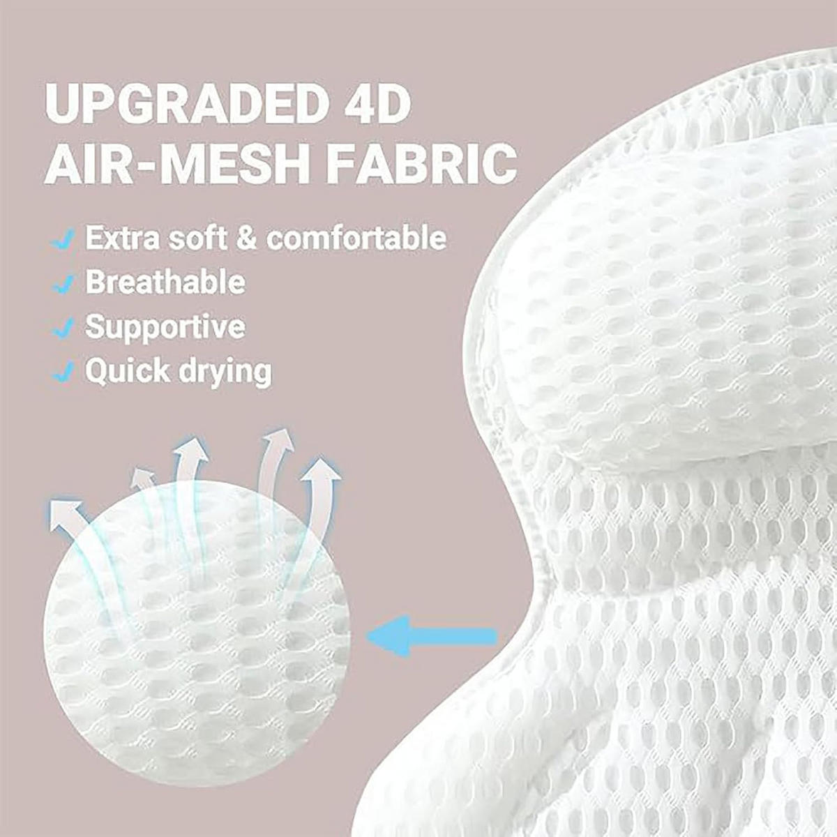 BADEKISSEN – 42 x 46 x 7 cm – Weiß - Weiß, Textil (42/21cm)