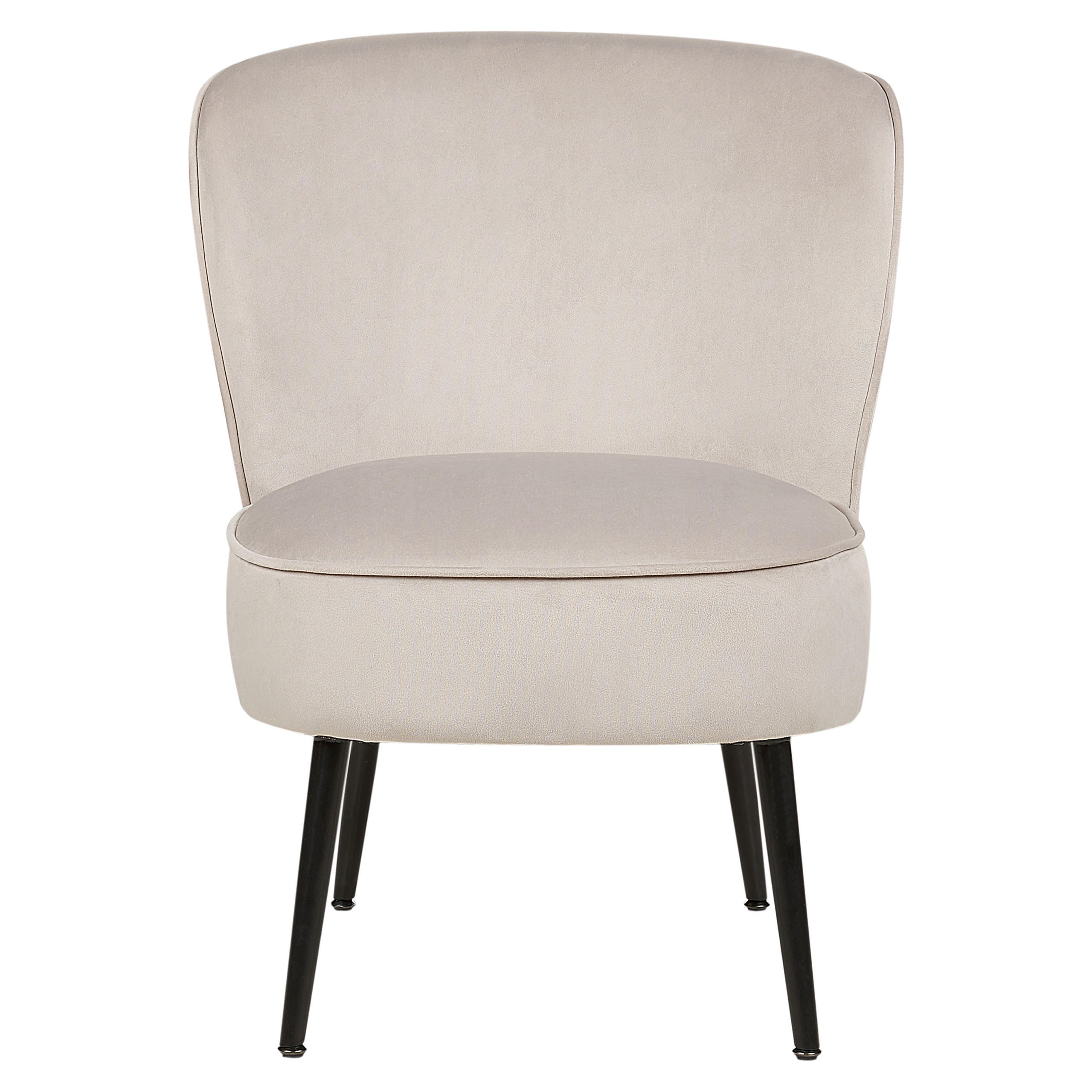 SESSEL Samtstoff taupe/schwarz Voss - Beige/Schwarz, Textil (60/76/52cm) - Beliani