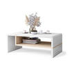COUCHTISCH rechteckig Weiß matt - Sonoma Eiche 100/60/40 cm - Weiß/Sonoma Eiche, Holzwerkstoff (60/100/40cm) - designimpex