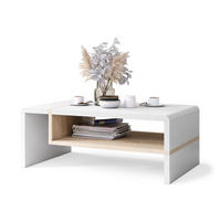 COUCHTISCH rechteckig Weiß matt - Sonoma Eiche 100/60/40 cm - Weiß/Sonoma Eiche, Holzwerkstoff (60/100/40cm) - designimpex