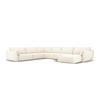 PANORAMASOFA links Kaelle aus Chenille-Stoff leichtes beige 8 Sitzplätze - Creme, Textil (284/85/384cm) - Micadoni