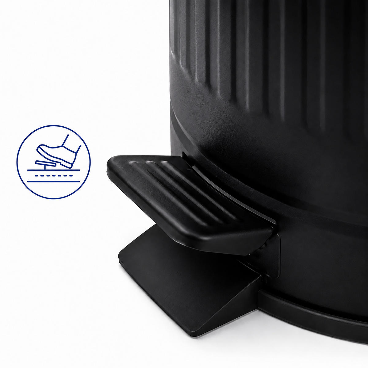 PUBELĂ Neagră 5 l cu pedală - negru, material plastic/metal (20.5/29/20.5cm) - Relaxdays