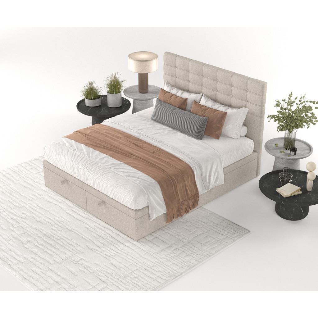 Thumbnail - AltaBeds Polsterbett, Sand, Textil, Buche, Kiefer, 160x200 cm, Handmade in Europe, Schlafzimmer, Betten, Polsterbetten