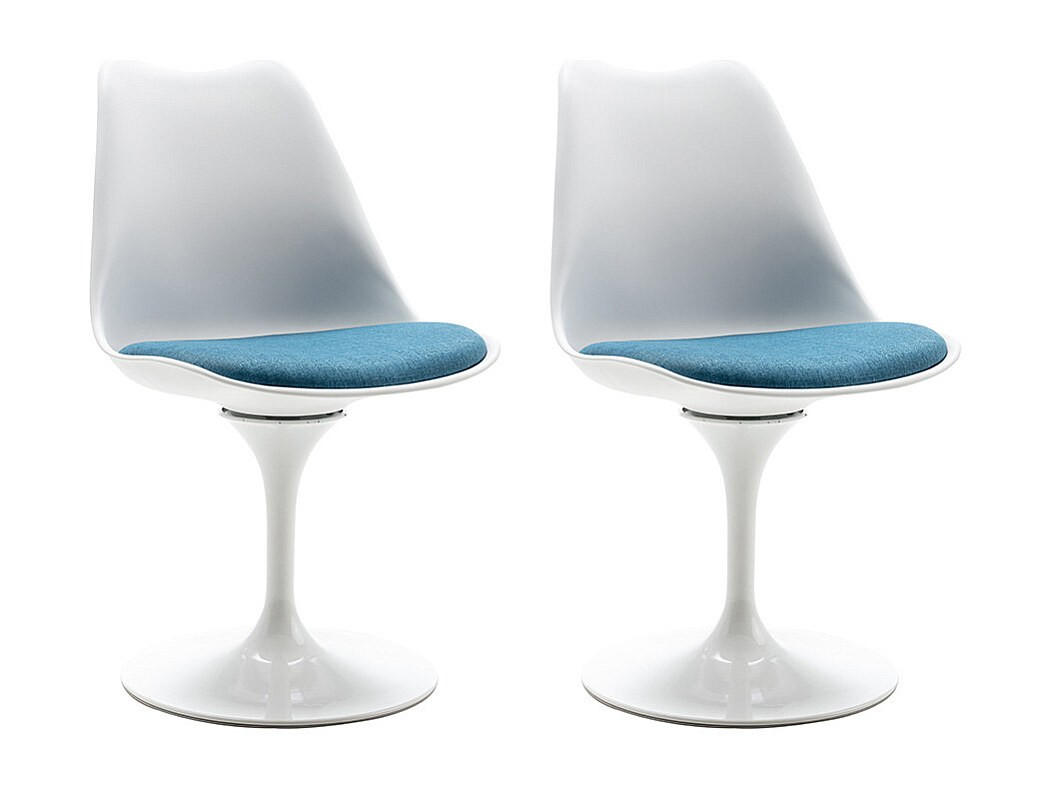 STUHL 2er-Set - Polypropylen & Metall - Blau & Weiß - XAFY - Blau, Kunststoff (56.5/82/49cm) - Vente-Unique