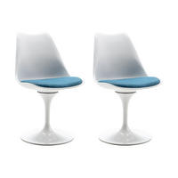 STUHL 2er-Set - Polypropylen & Metall - Blau & Weiß - XAFY - Blau, Kunststoff (49/82/56.5cm) - Vente-Unique