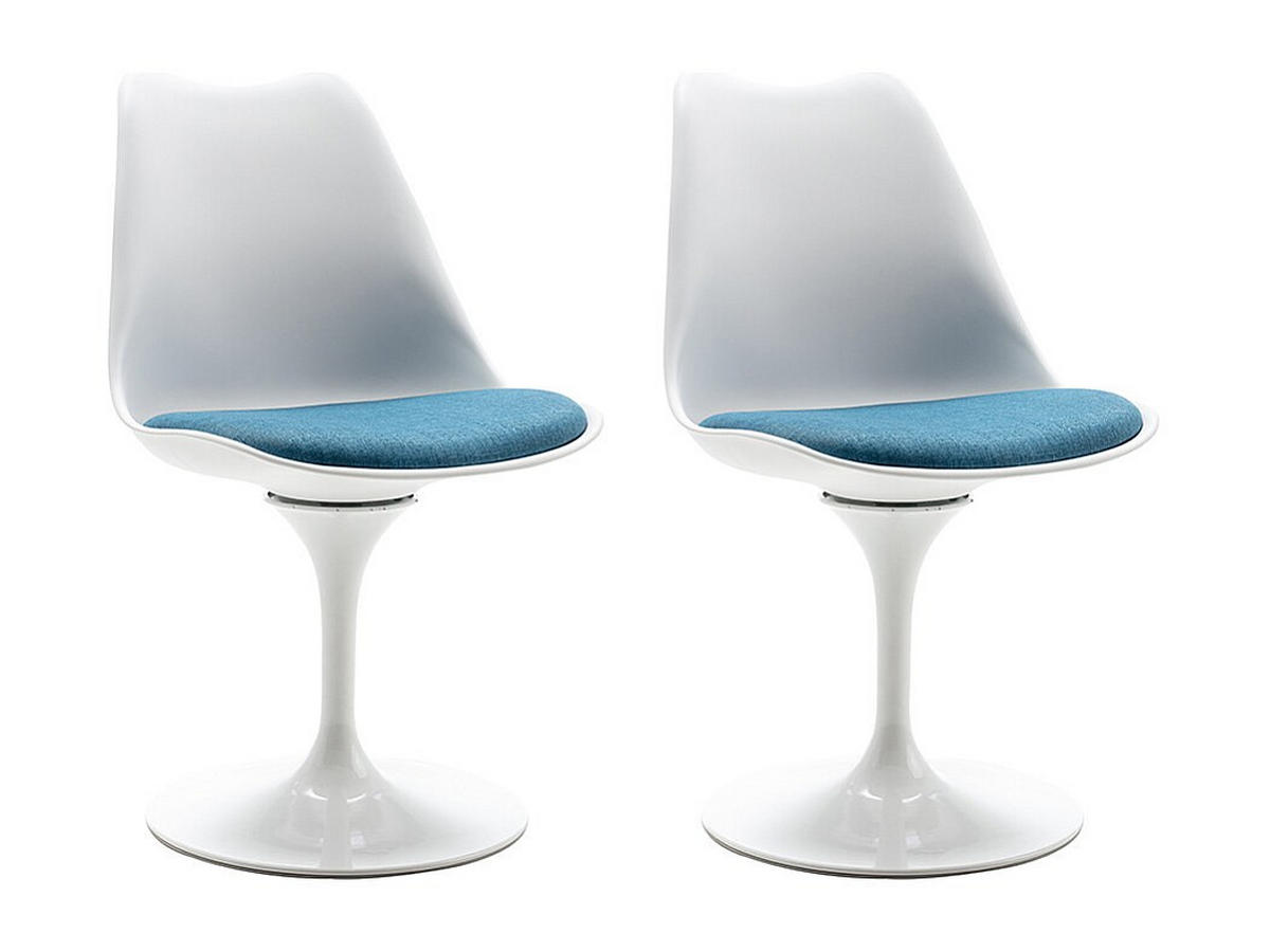 STUHL 2er-Set - Polypropylen & Metall - Blau & Weiß - XAFY - Blau, Kunststoff (49/82/56.5cm) - Vente-Unique