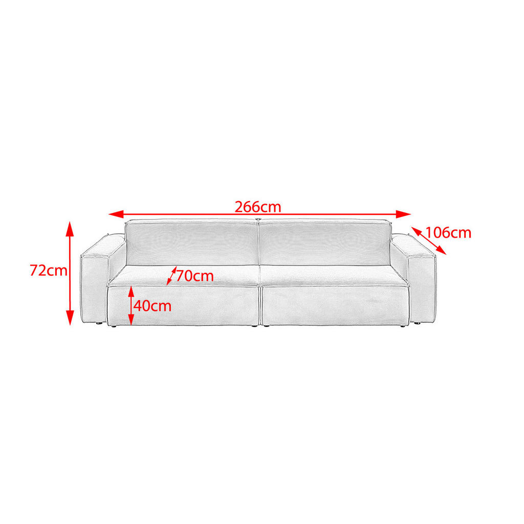 Thumbnail - Kawola Sofa, Dunkelgrün, Textil, Echtholz, 3-Sitzer, Füllung: Schaumstoff, 266x72x106 cm, Wohnzimmer, Sofas & Couches, S...