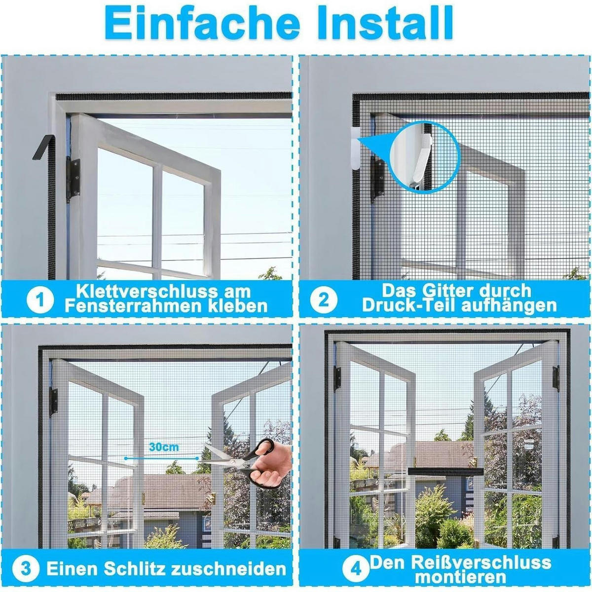 FLIEGENGITTER Dachfenster mit Magnetverschluss 100 x 130 cm - Schwarz, Textil (15/2.5/23cm)