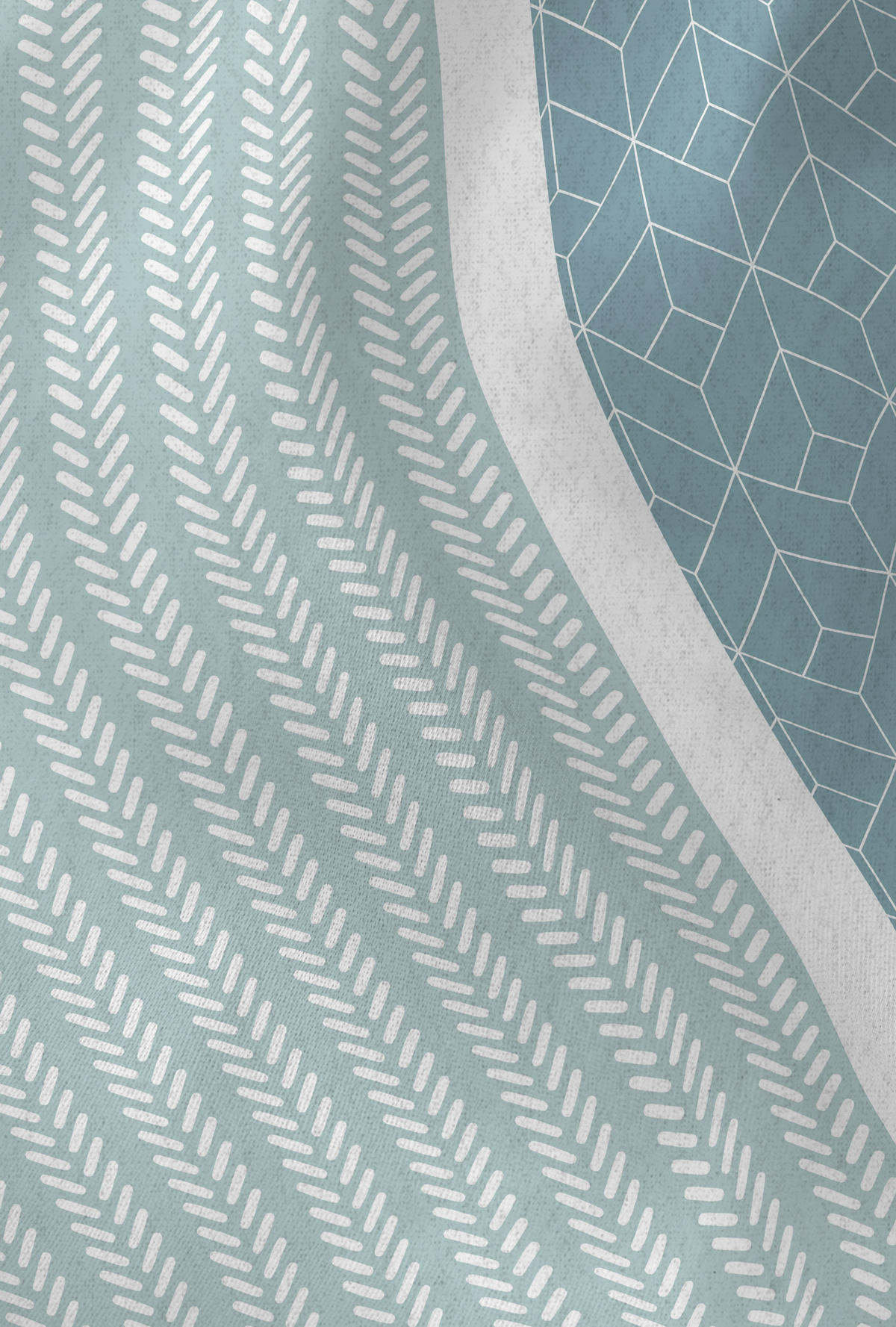 BETTWÄSCHE-GARNITUR Biber Längsstreifen petrol, 155x220 cm + 80x80 cm - Petrol, Textil (155/220cm) - Castell
