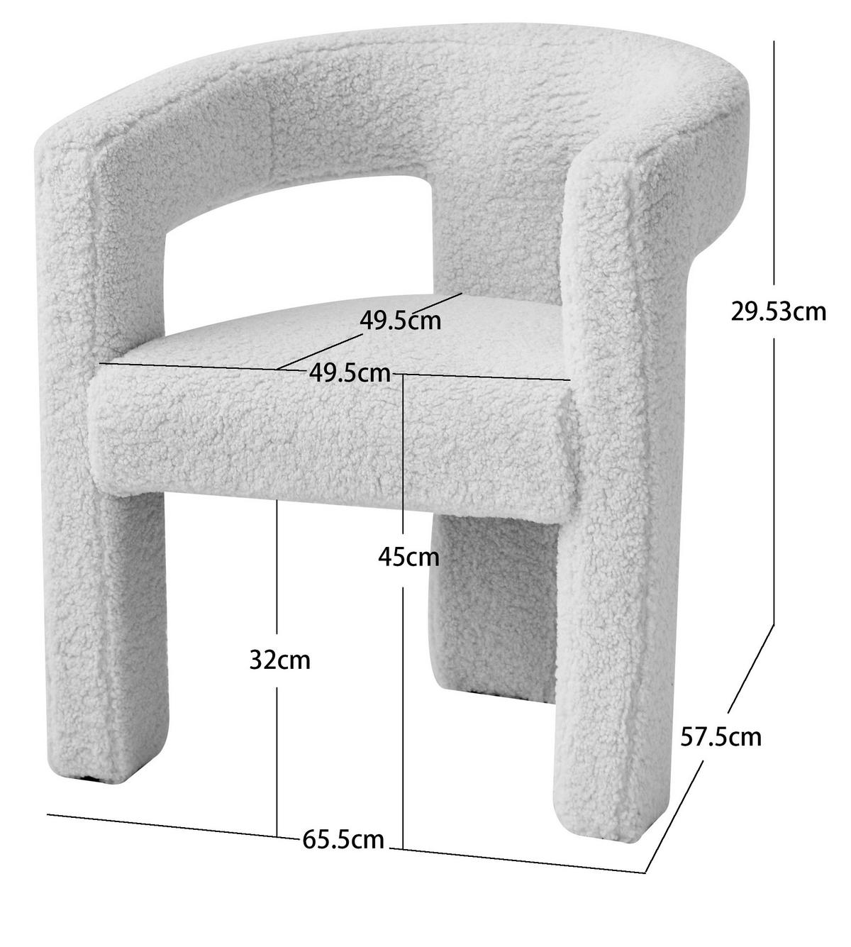 SESSEL Wolle Weiß - Weiß, Textil (66/75/58cm) - Nordlys