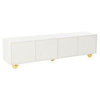 TV-LOWBOARD Lowboard Weiß Wolkenform 4 Türen für 75-Zoll TV 180cm - Weiß, Holzwerkstoff (180/45/40cm) - Urban Meuble
