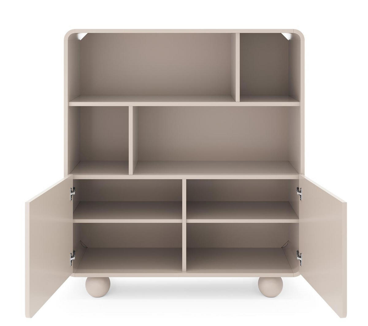 BÜCHERREGAL mit runden Füßen 108cm breit Beige ALDOS - Beige, Holzwerkstoff (108/121/39cm) - Compleo24