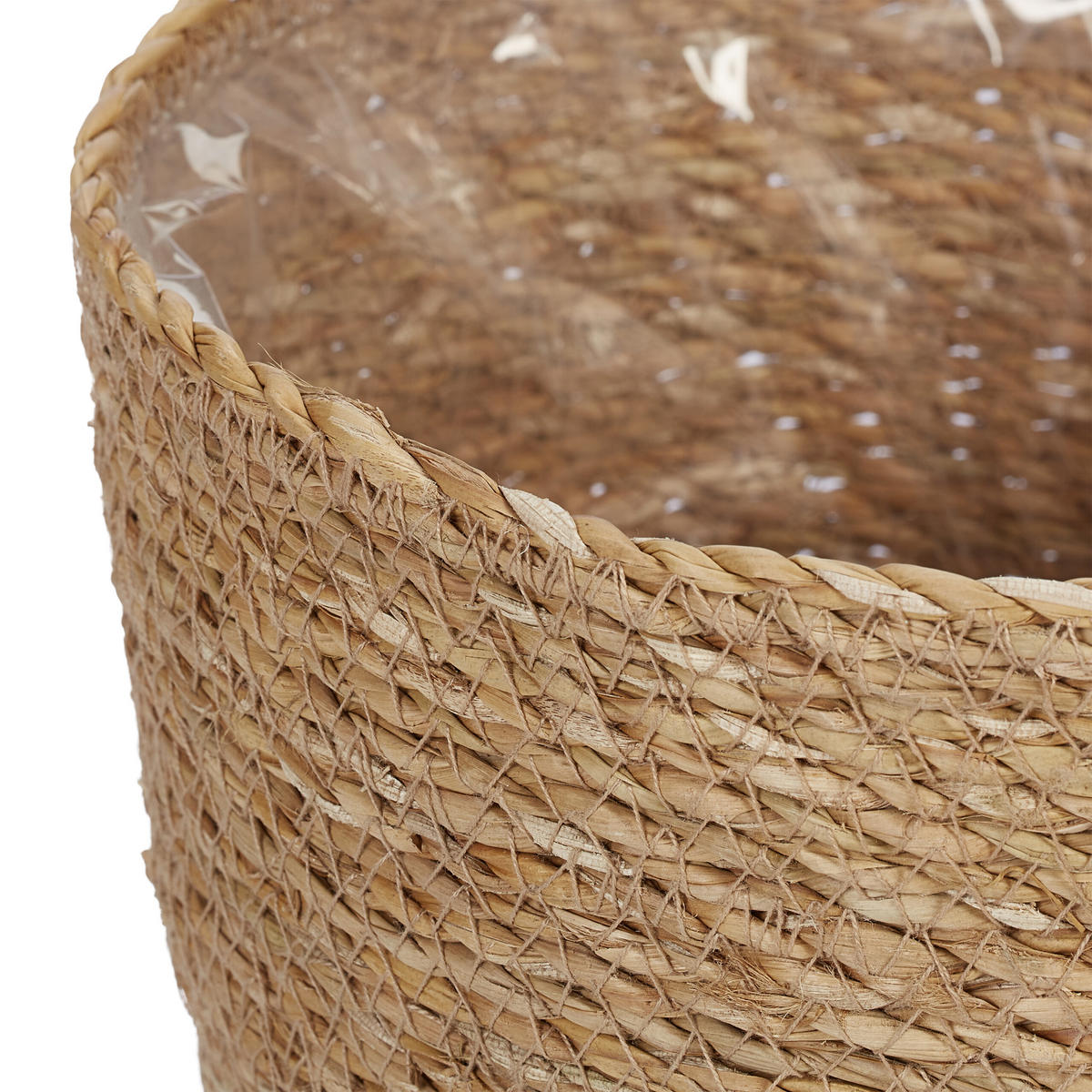 3XSEEGRAS-BLUMENTOPF - Hellbraun, Kunststoff/Textil (20cm) - Relaxdays