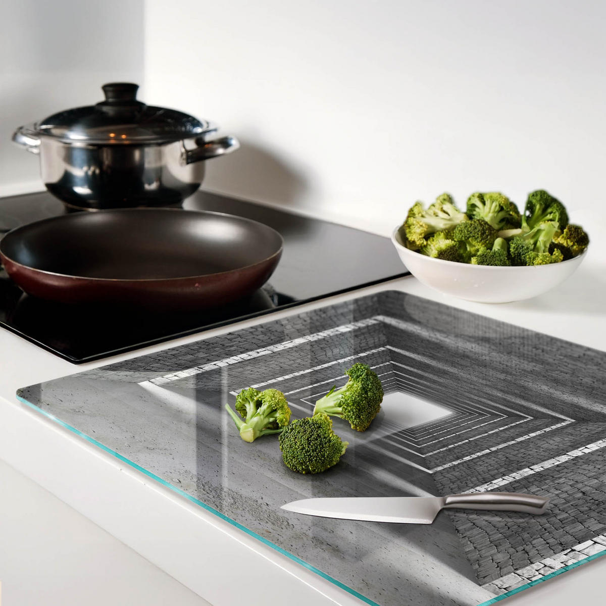 GLASPLATTE 60x52 cm Ziegel - Grau, Glas (60/0.4/52cm) - TULUP