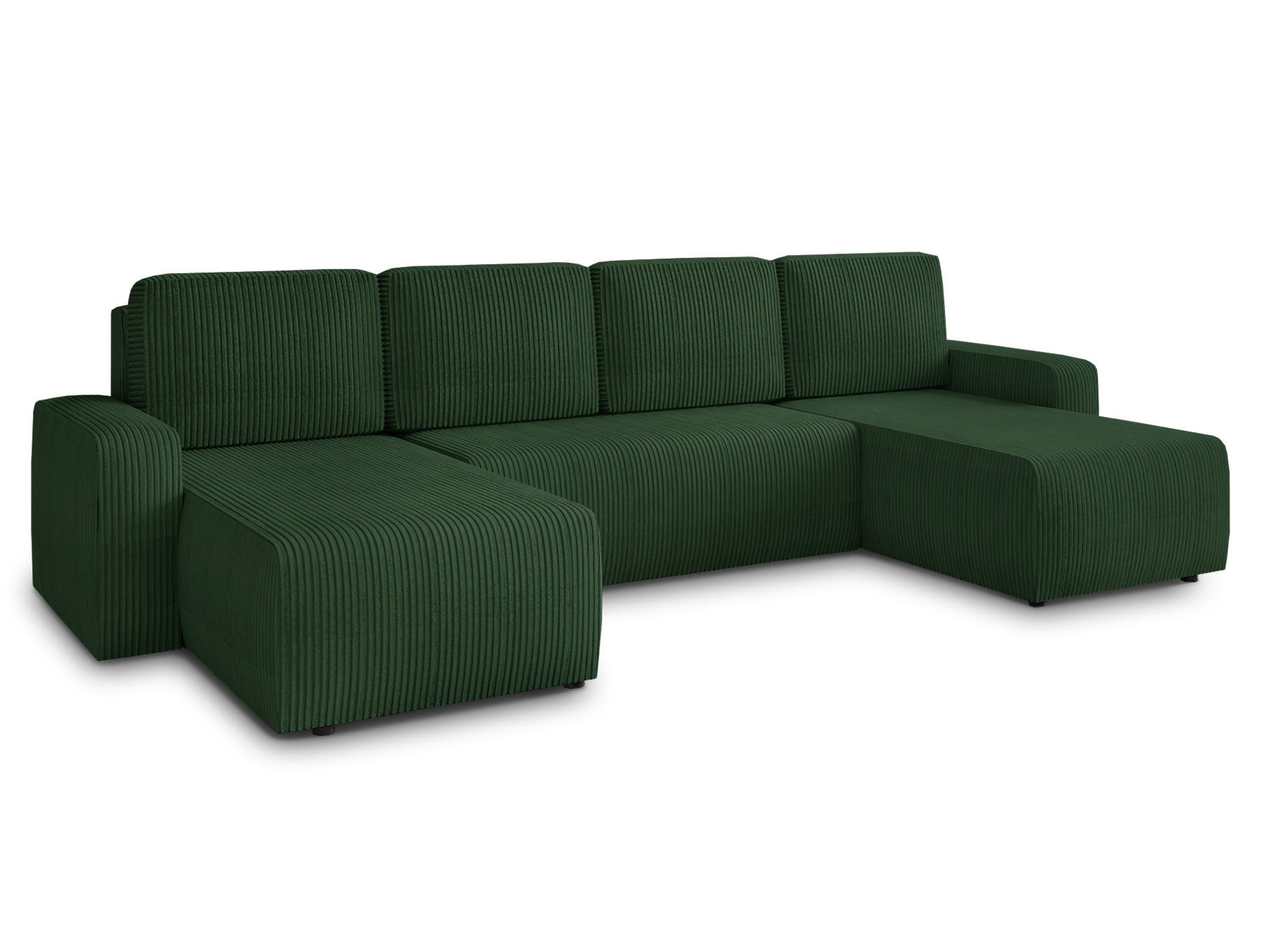 WOHNLANDSCHAFT Roma U - Grün, Holz/Textil (305/90/150cm) - Sofnet