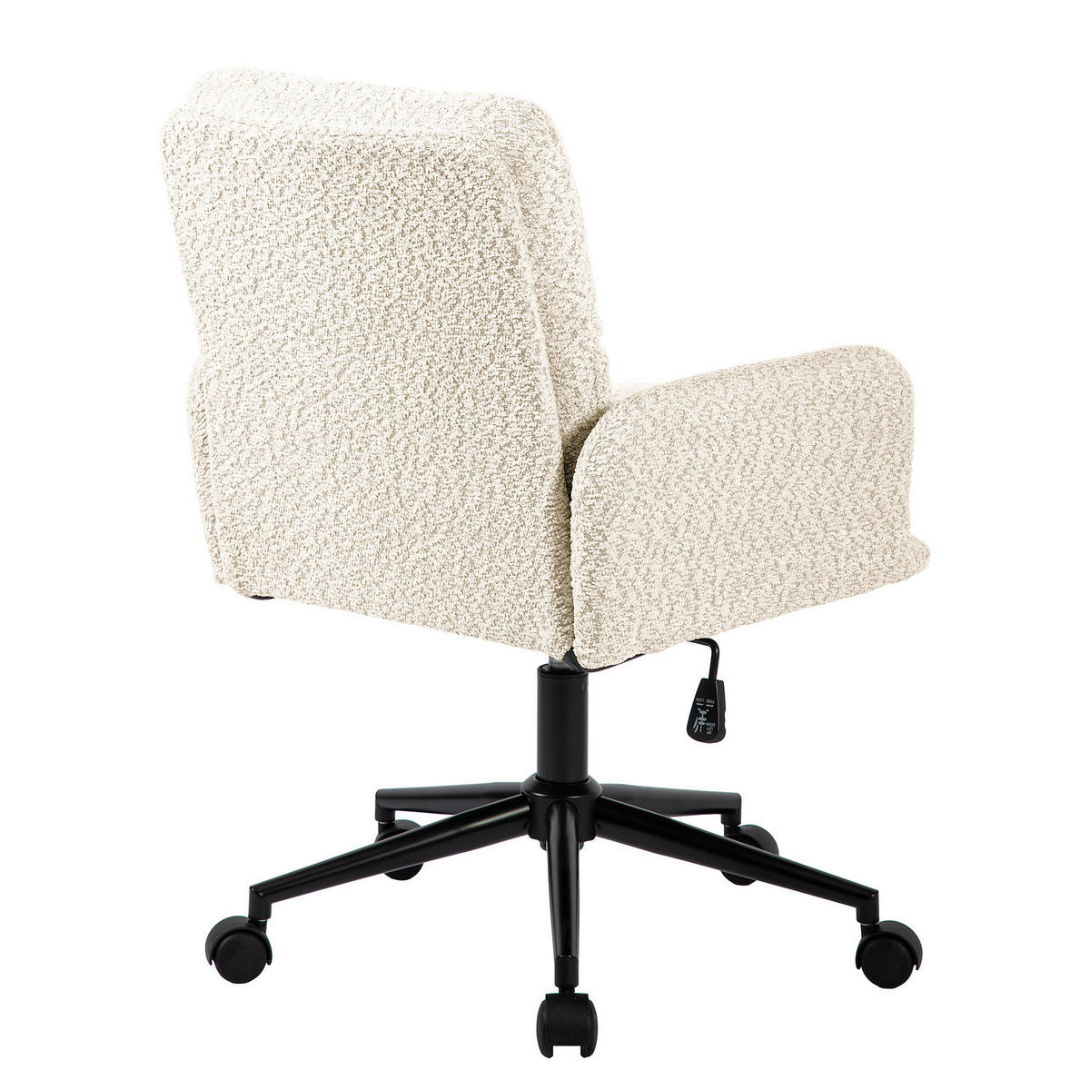 BÜROSTUHL - Strukturstoff / Eisen - Creme / Schwarz - Beige, Textil/Metall (60/86/60cm) - home24
