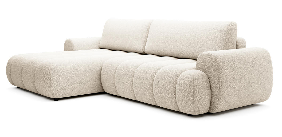ECKSOFA mit Bettkasten Puro 270 cm, Links, Creme - Creme, Holz (272/168cm) - Emporius