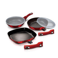 PFANNENSET Rot 40/30/20 cm BH6796 - Rot, Metall - Berlinger Haus