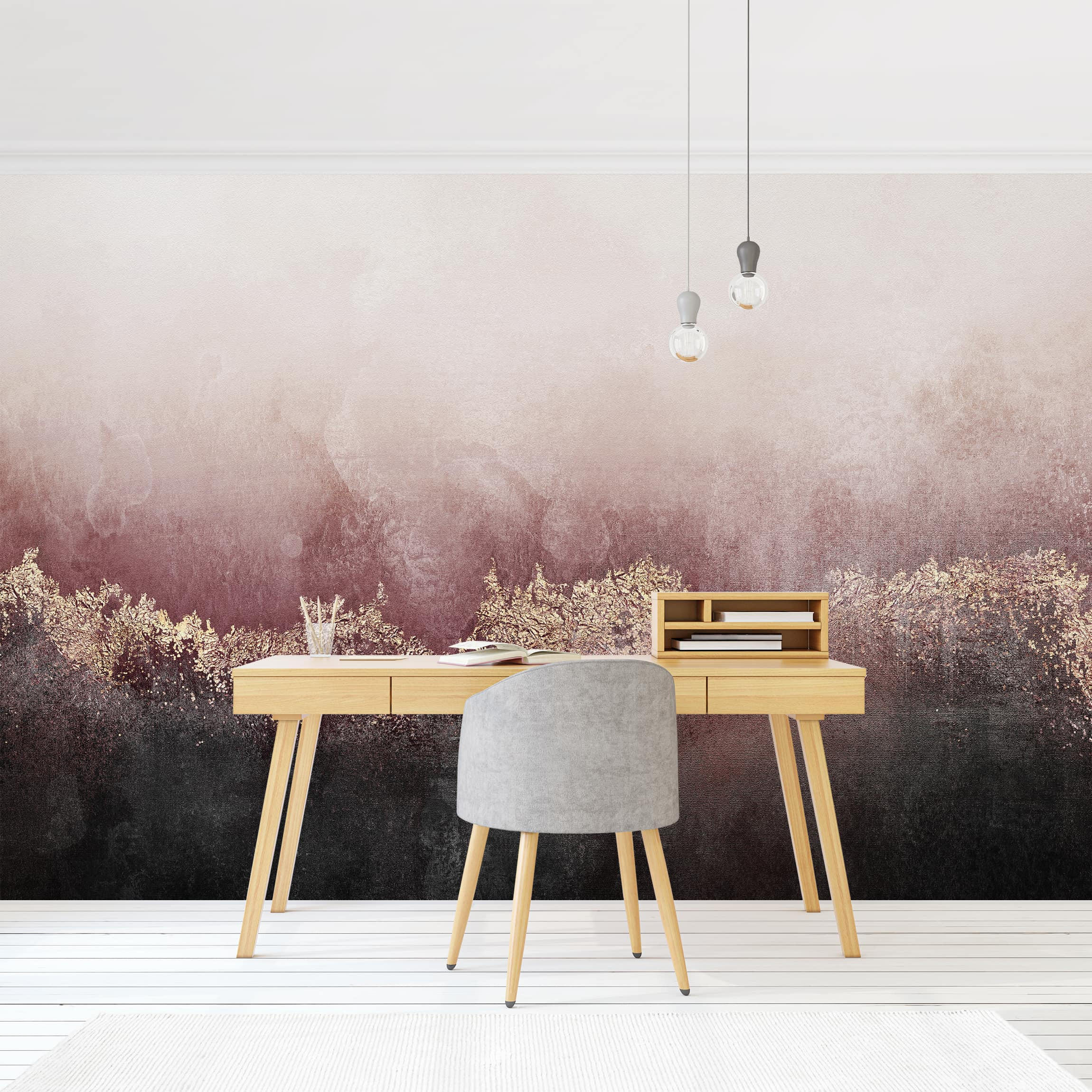 FOTOTAPETE Goldene Dämmerung Rosa 432/290 cm - Rosa, Papier (432/290cm) - Bilderwelten