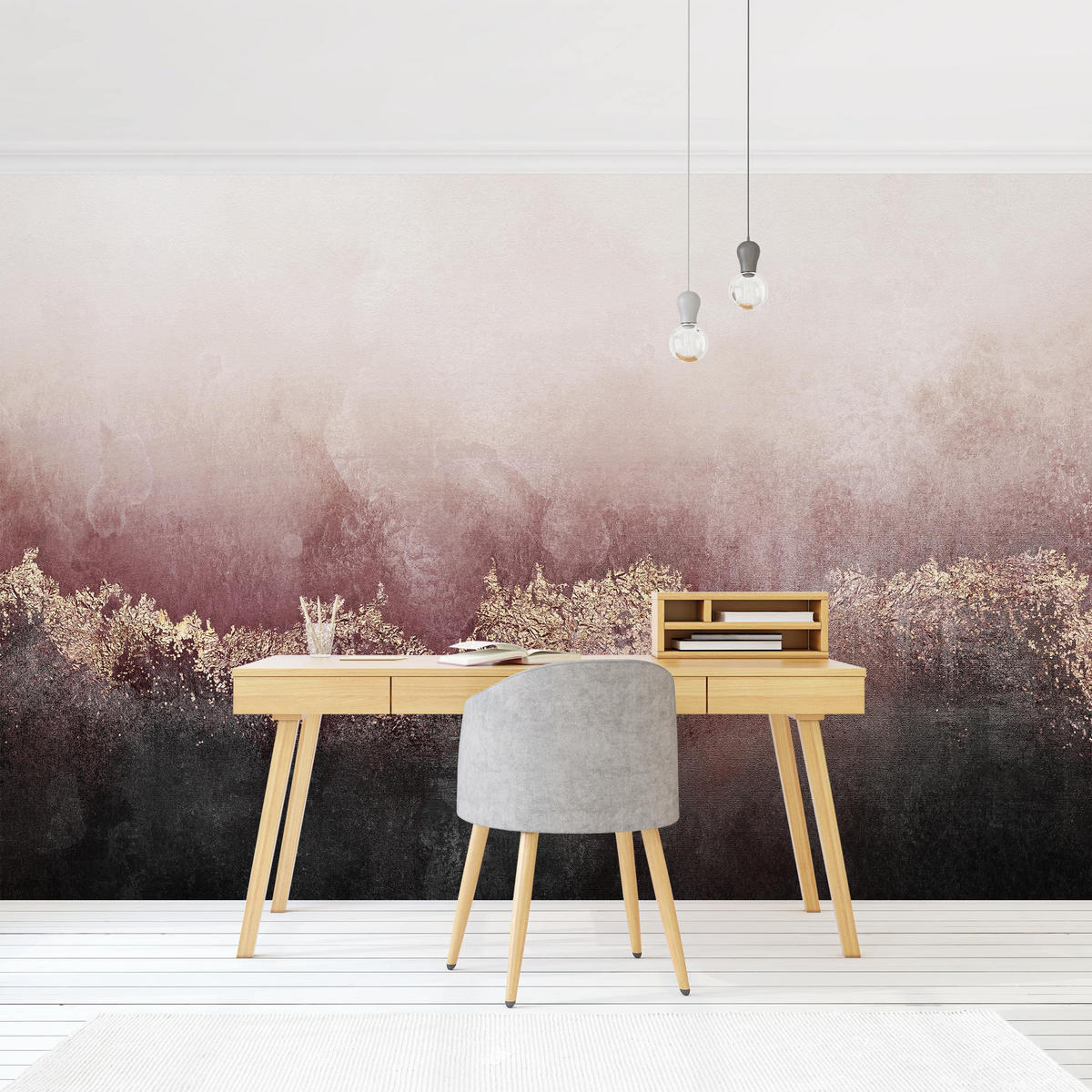 FOTOTAPETE Goldene Dämmerung Rosa 432/290 cm - Rosa, Papier (432/290cm) - Bilderwelten