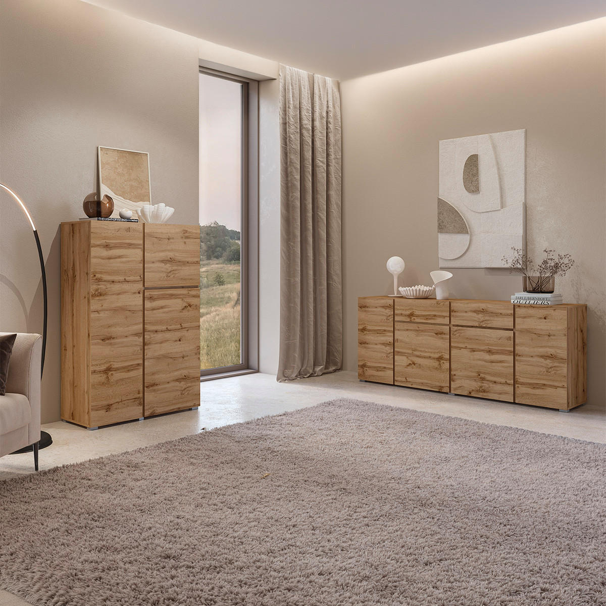 SIDEBOARD Maxis Dřevo - hnědá, kompozitní dřevo (195/78/40cm) - Petits-meubles