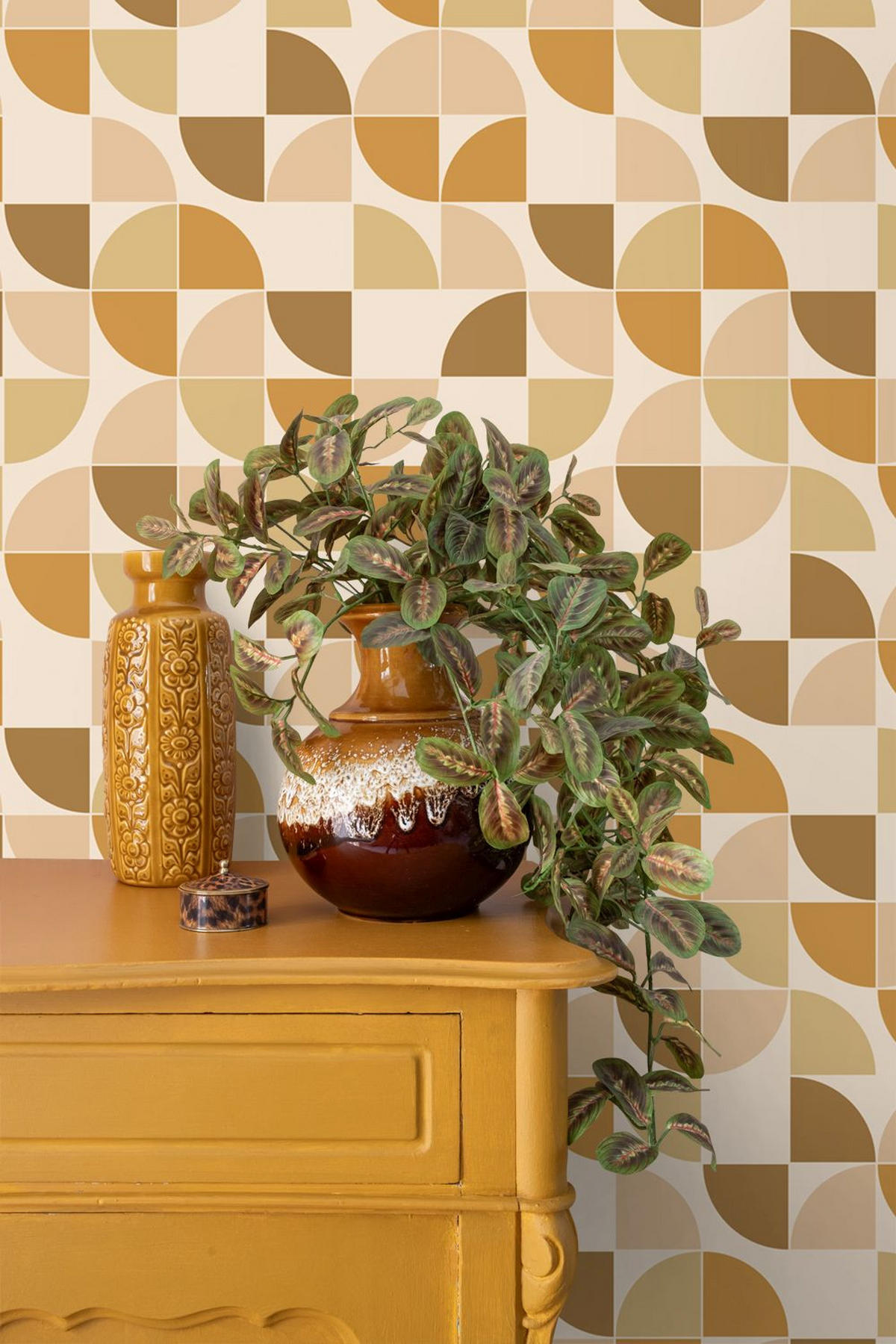 TAPETE Retro-Ornamente 50 x 900 cm - Braun, Papier (50/900cm) - ESTAhome