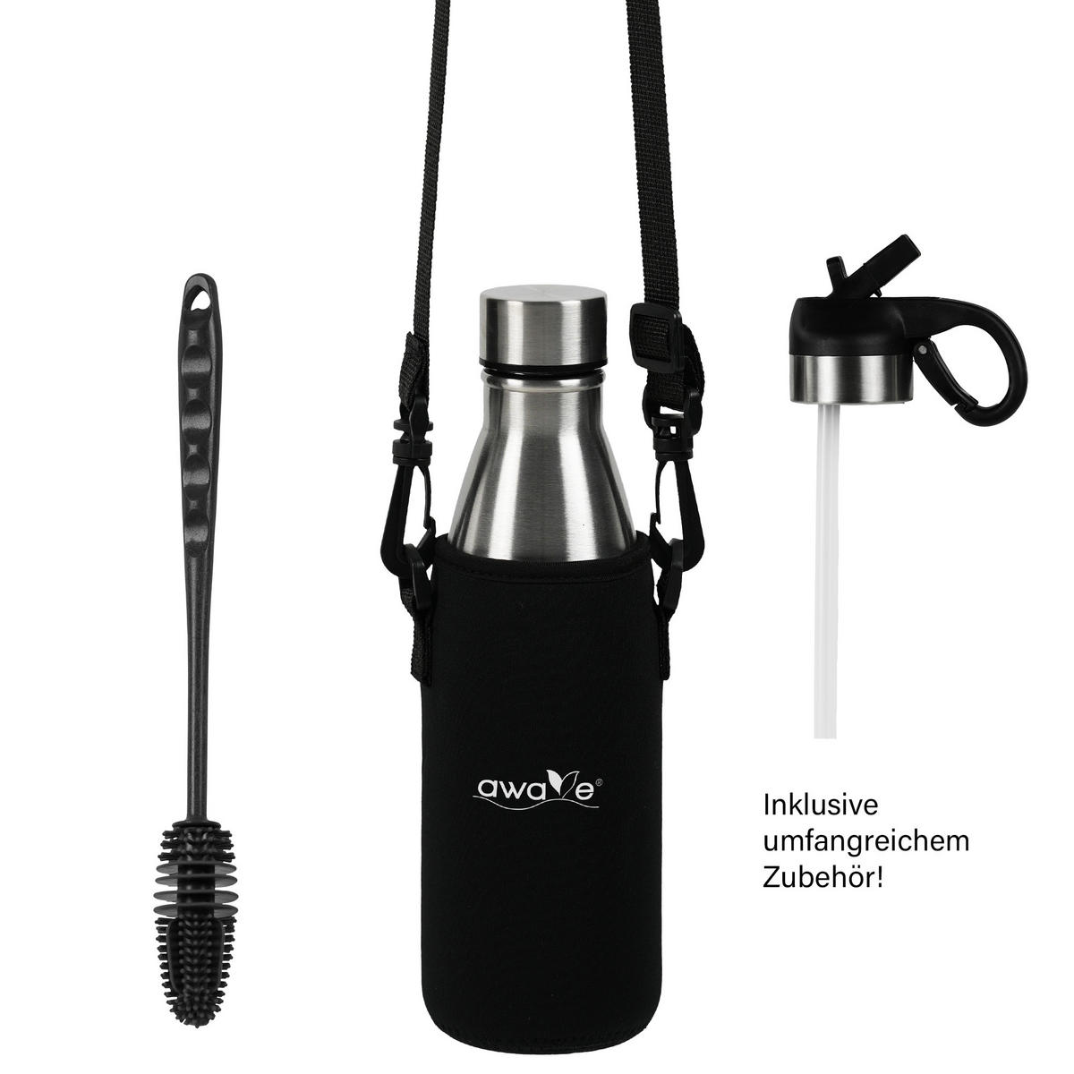 TRINKFLASCHE - Silberfarben, Metall (0.35L) - Stoneline