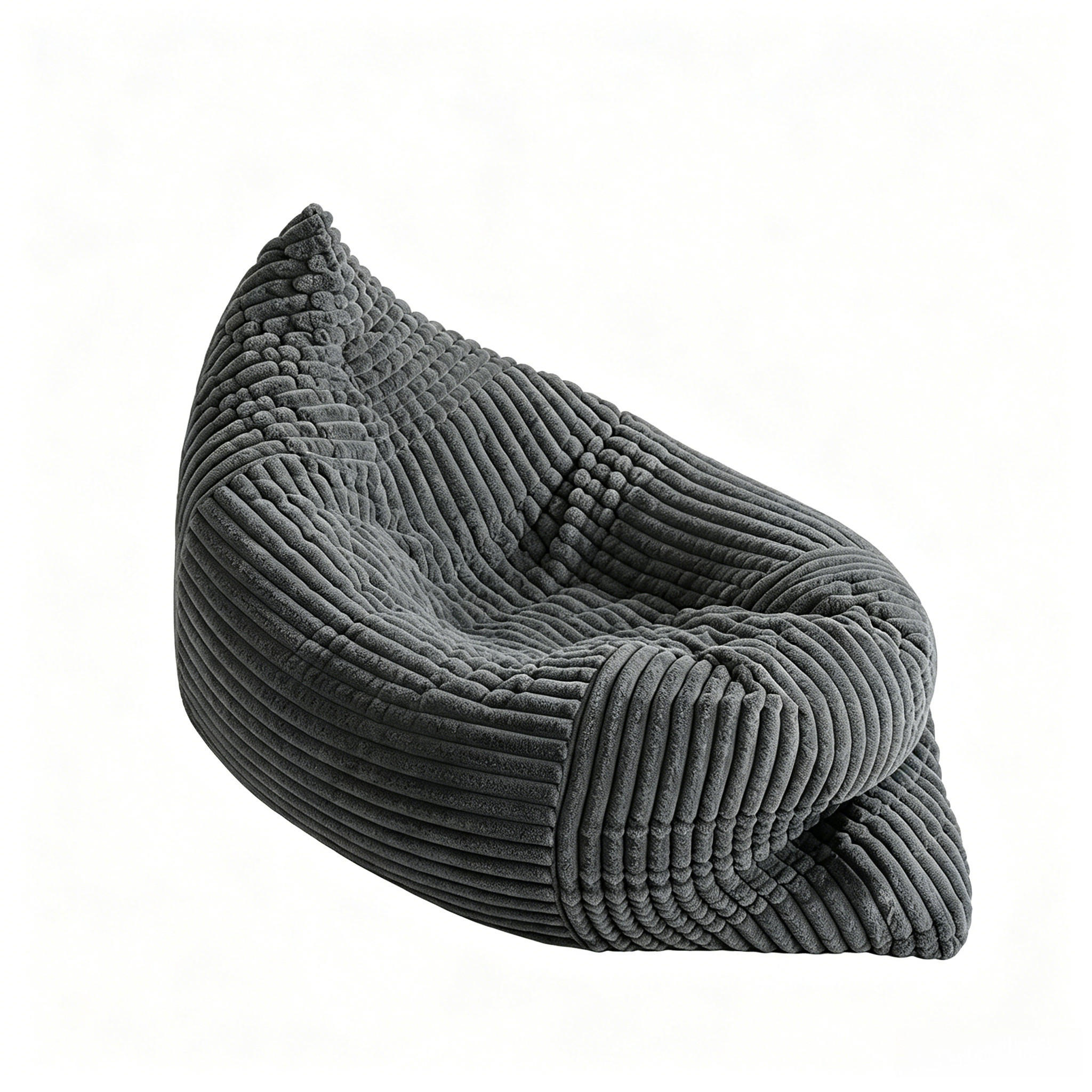 SITZSACK Bodensofa Stoff 180x125cm Grau Verwandelbar Bequem - Dunkelgrau, Textil (125/26/180cm) - Raelunyi