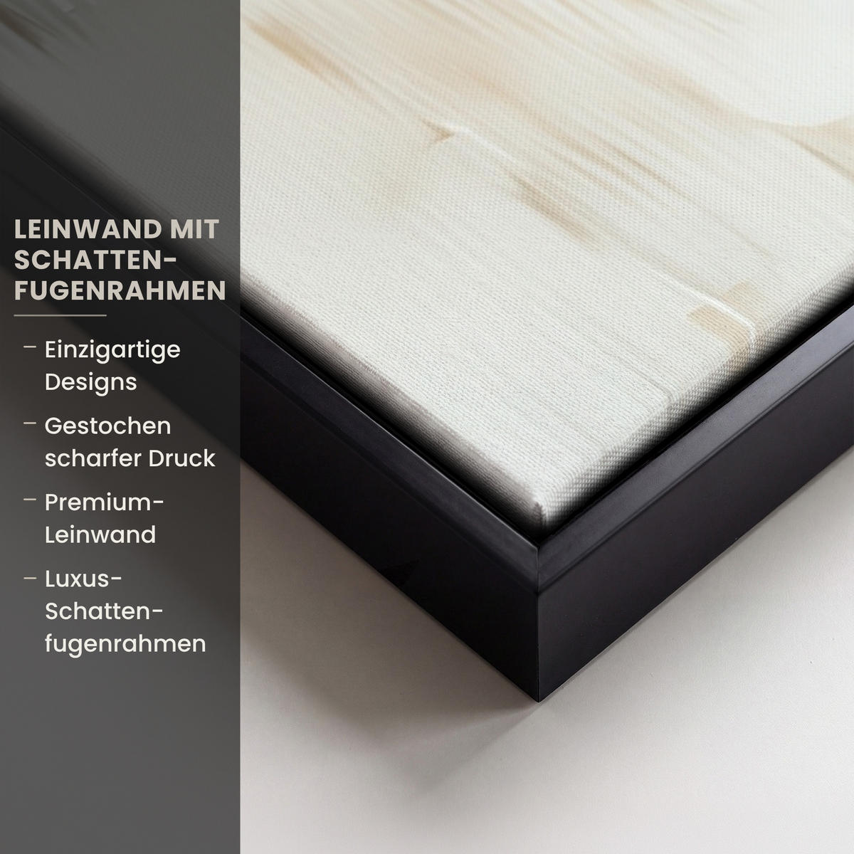 LEINWAND Bilder mit Rahmen - Abstrakt - Liebe - Schwarz und weiß - Modern - 60x40 - Schwarz, Textil (60/40cm) - MuchoWow