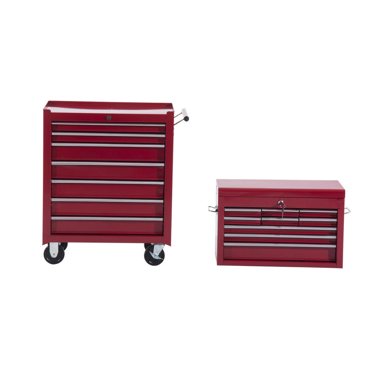 FAHRBARER Werkzeugwagen, Rollwagen, Rot - Rot, Metall (33/113/61.5cm) - HOMCOM