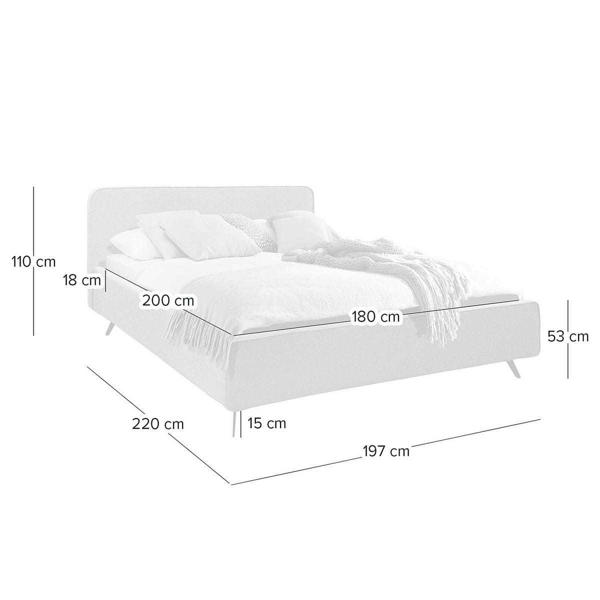 POLSTERBETT - Gelb, Textil (180/200cm) - home24