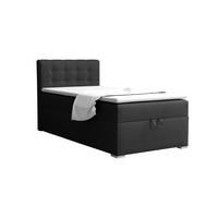 BOXBETT TEEN 3 100/200 Velours Schwarz H4 - Schwarz, Holz/Holzwerkstoff (100/200cm) - Deine Möbel 24