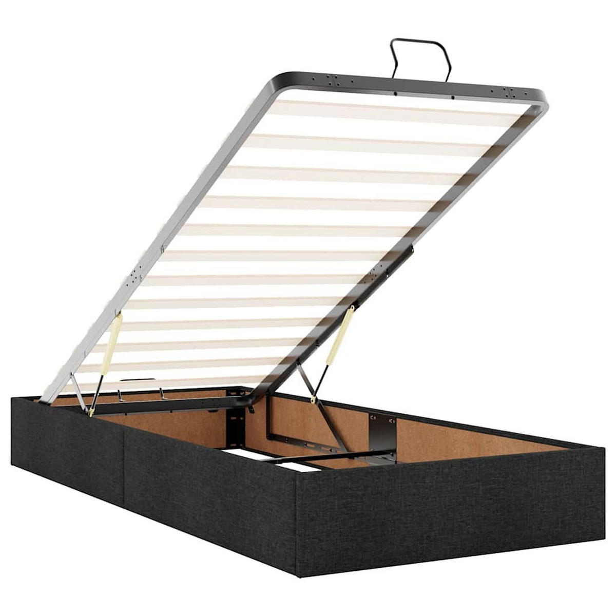 OTTOMAN-BETT Ohne Matratze Schwarz 100/200 Cm Stoff - Schwarz, Holzwerkstoff (100/200cm) - vidaXL