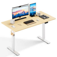 SCHREIBTISCH elektrisch höhenverstellbar 80 x 160 cm, mit Memory- und Kollisionsschutzfunktion - Naturfarben, Metall (160/80/117cm) - HOMAVO