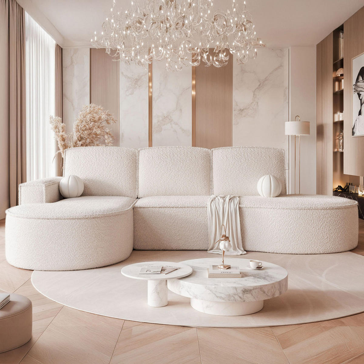 ECKSOFA SOFIA mit Schlaffunktion und Bettkasten Weiß - Weiß, Holzwerkstoff/Kunststoff (277/157cm) - Idohome