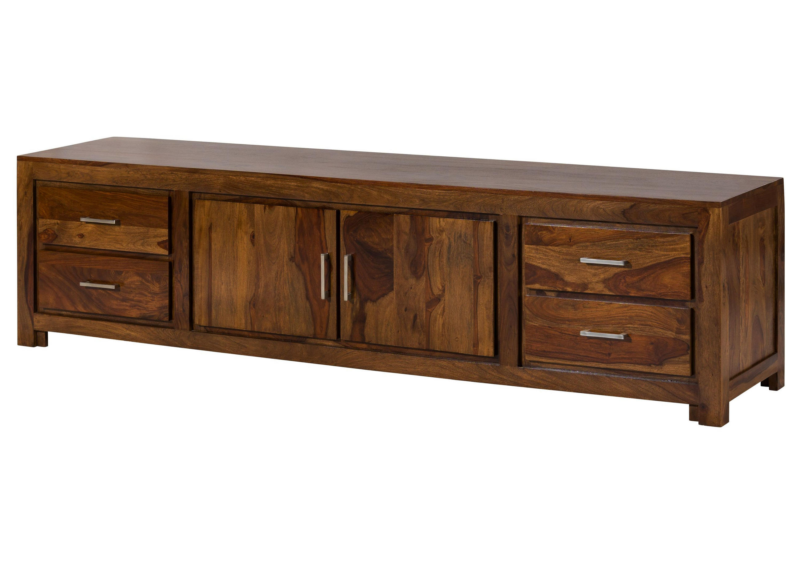TV-BOARD Sheesham 220x50x56 braun lackiert METRO LIFE #140 - Braun, Holz (220/56/50cm) - Massivmoebel24