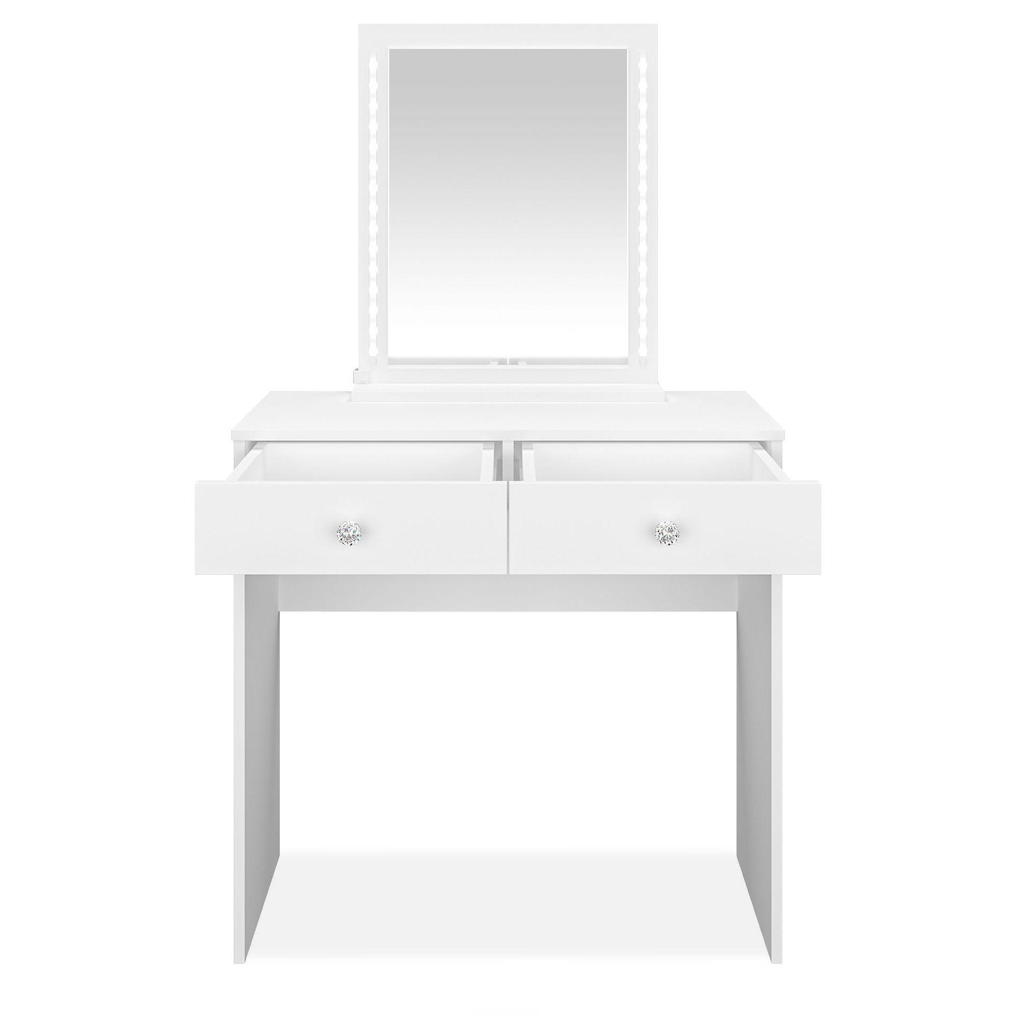 SCHMINKTISCH RELETTI mit Spiegel,Weiß - Weiß, Holzwerkstoff (80/140/40cm) - KONSIMO®