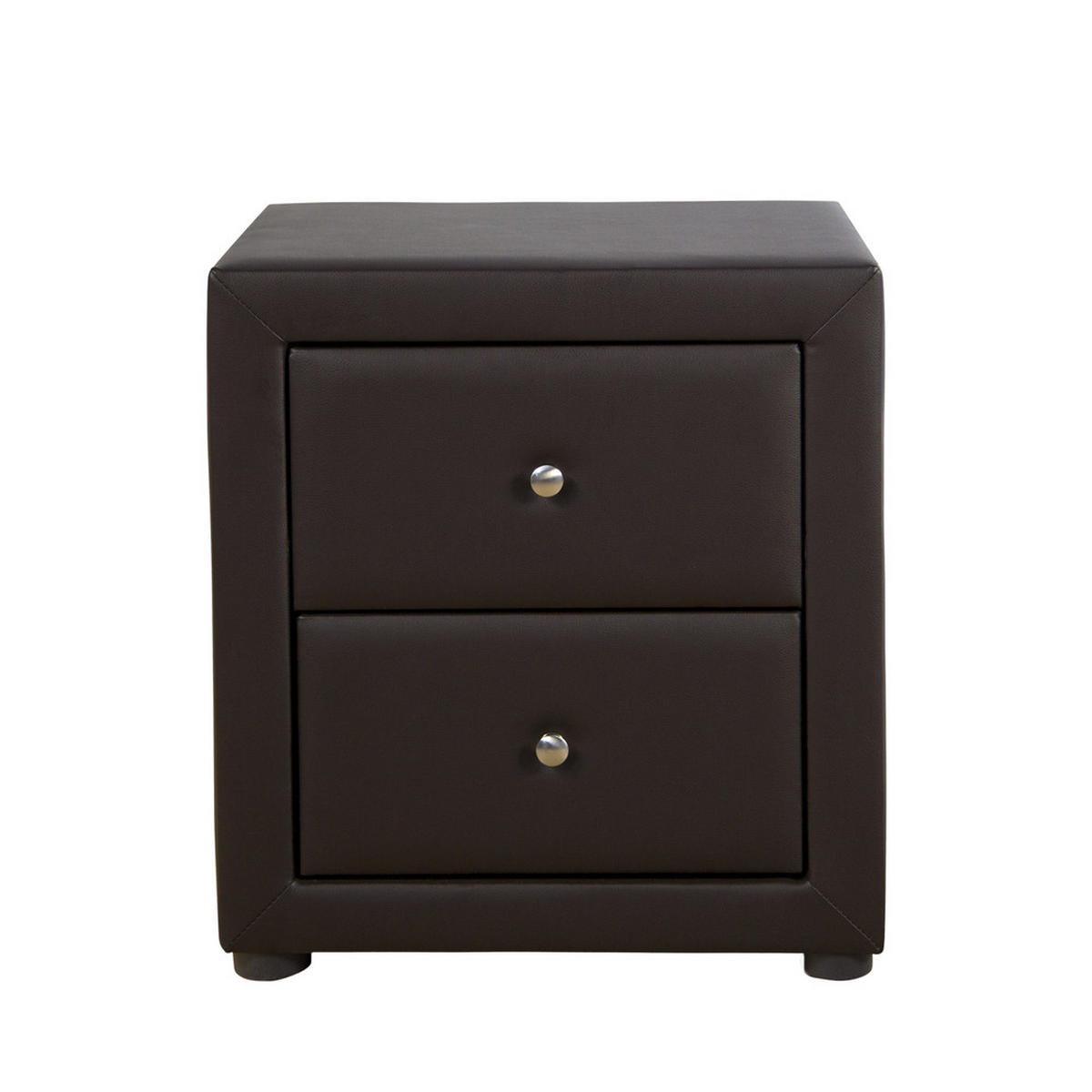 NACHTSCHRANK mit Schubladen in Kunstleder 53/47/41 cm in Braun - Braun, Textil (47/53/41cm) - Homestyle4u