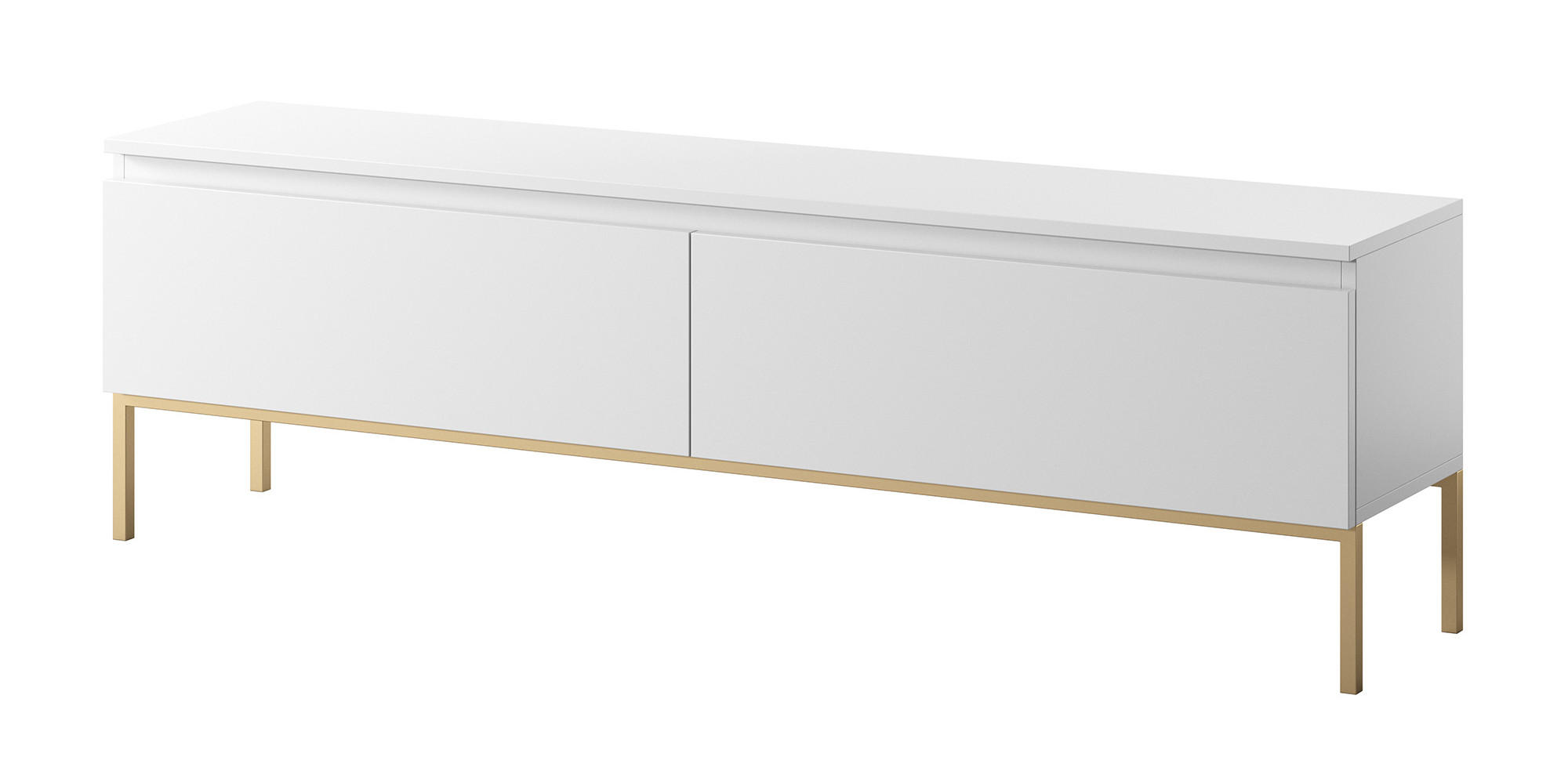 TV-SCHRANK Bemmi Weiß mit goldenen Metallbeinen 150 cm - Goldfarben/Weiß, Holzwerkstoff/Metall (150/46/32cm) - Selsey