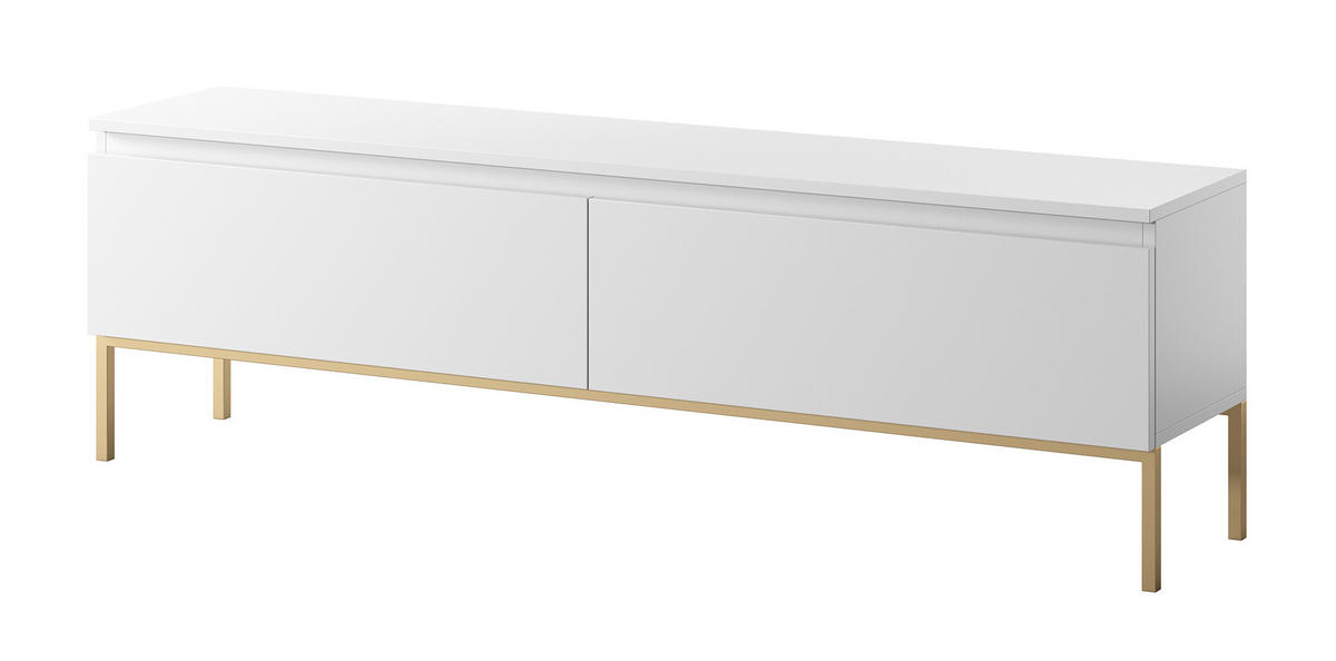 TV-SCHRANK Bemmi Weiß mit goldenen Metallbeinen 150 cm - Goldfarben/Weiß, Holzwerkstoff/Metall (150/46/32cm) - Selsey