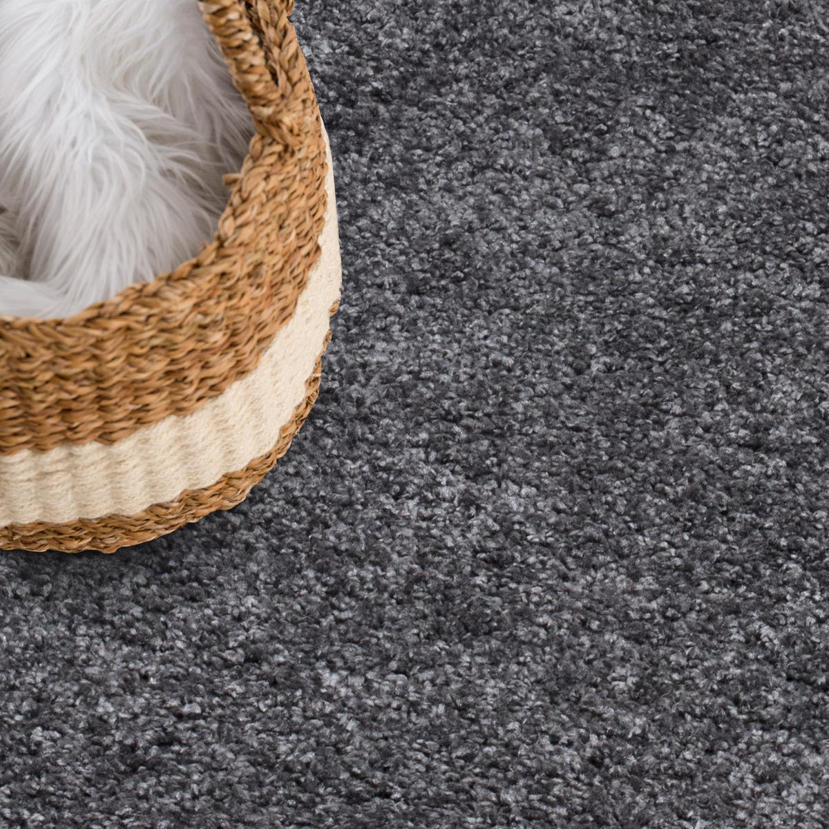HOCHFLOR-TEPPICH City Shaggy 500 Anthrazit 200x290 cm - Anthrazit, Textil (200/290cm) - carpet city