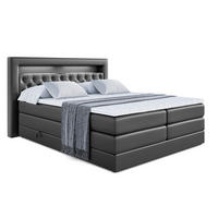 BOXSPRINGBETT NOEL GOLD KING - 160x200 - H3/H4 - Schwarz Hochglanz - Schwarz Hochglanz, Holzwerkstoff (160/200cm) - ALTDECOR