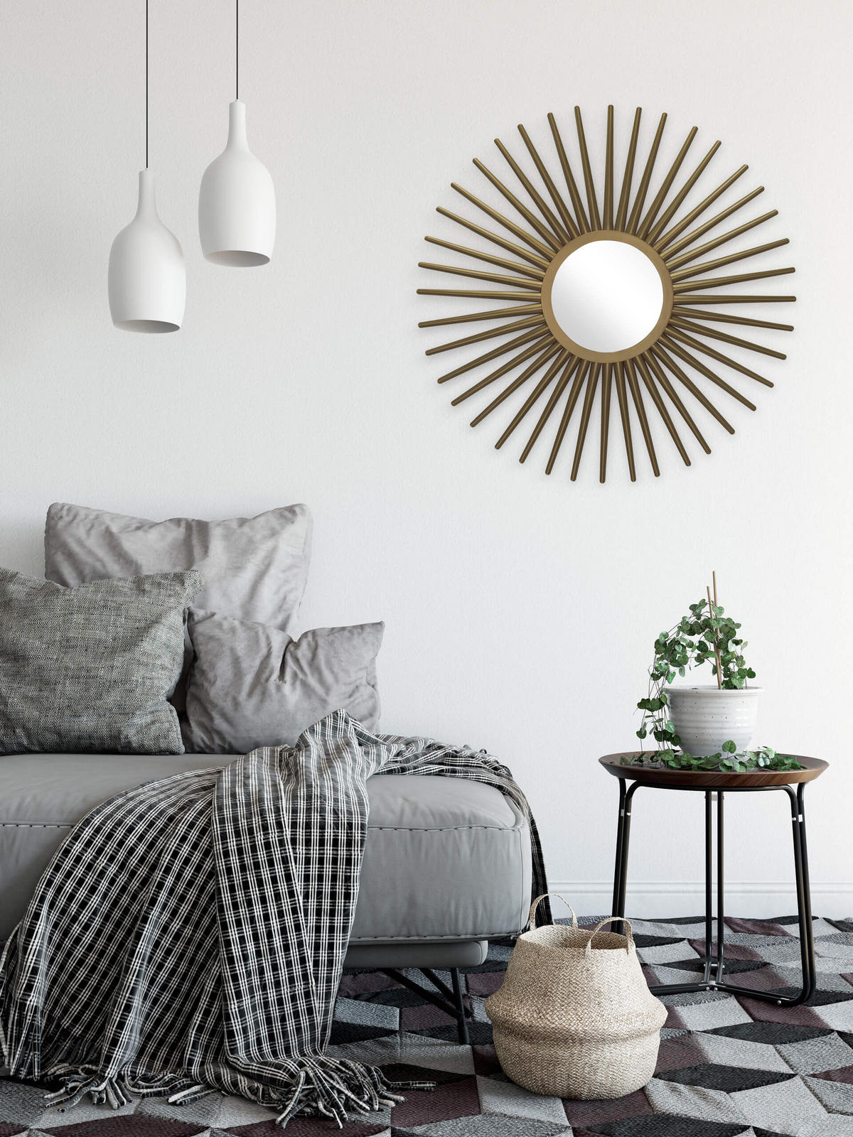 WANDSPIEGEL Gold 92/92 cm - Goldfarben, Metall (7.1/92/3cm) - KUNSTLOFT