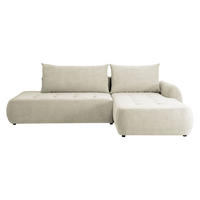 ECKSCHLAFSOFA Bueno I, Seite: Rechts - Creme/Schwarz, Holz/Textil (300/185cm) - MIRJAN24